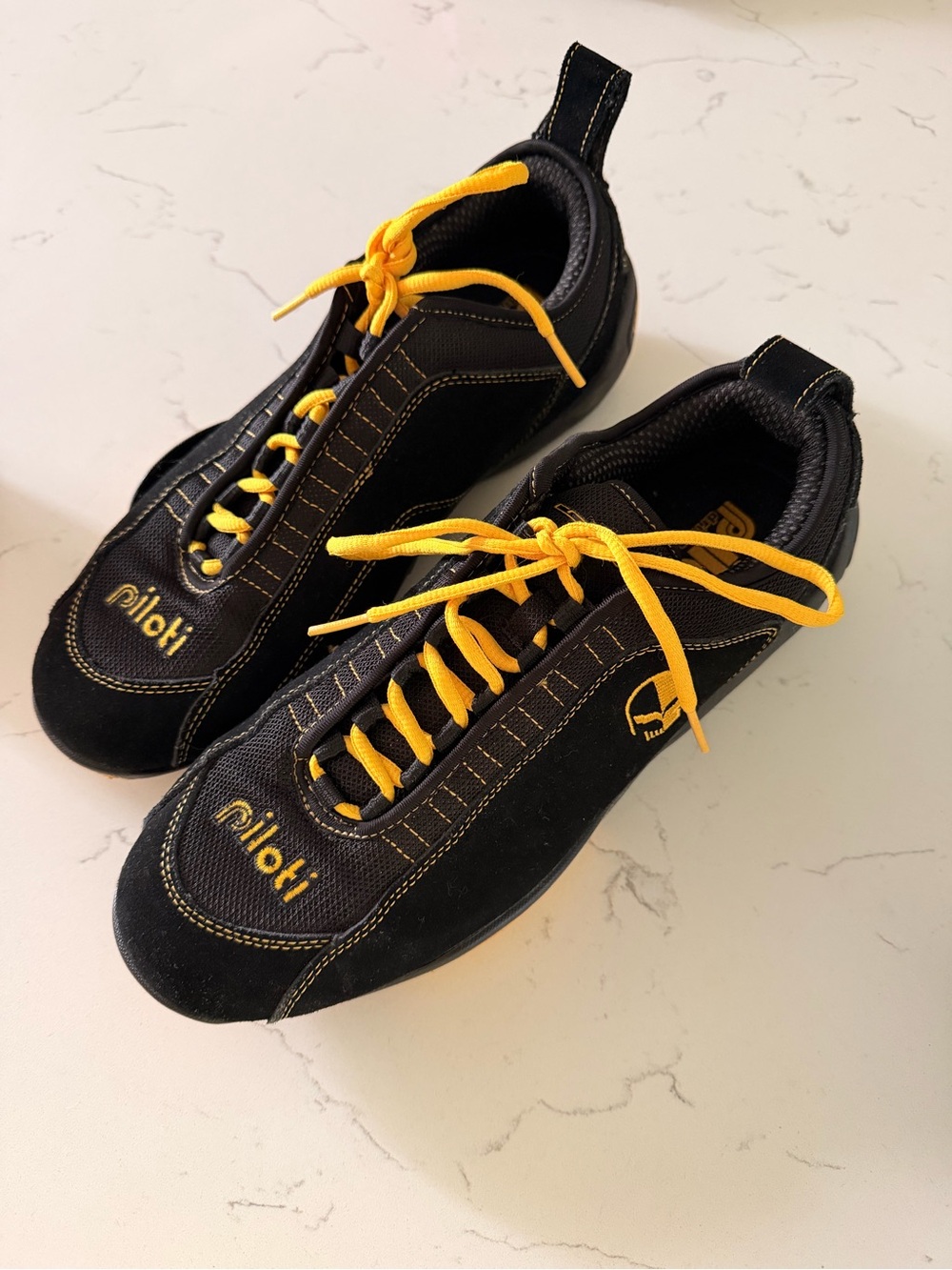 Piloti Men’s Black & Yellow Driving Sneakers